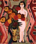 Ernst Ludwig Kirchner Still life with sculpture oil painting artist